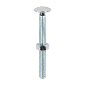 M10x100mm Carriage Bolt & Hex Nut-BZP BOX 25