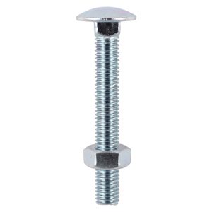 M10x120mm Carriage Bolt & Hex Nut-BZP BOX 25no.