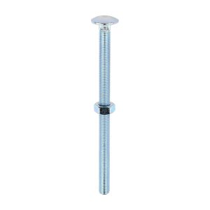 M10x160mm Carriage Bolt & Hex Nut-BZP BOX 25no.