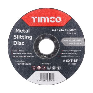 116 x 22.2 x1.0mm Metal Slitting Discs PACK 25no.
