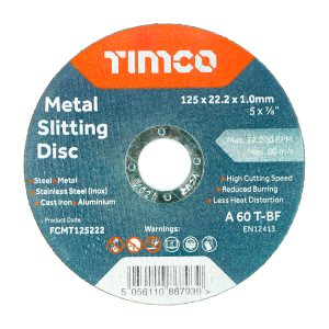 126 x 22.2 x1.0mm Metal Slitting Discs INDIVIDUAL