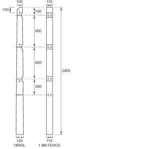 2.4m Recessed Concrete Post